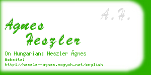 agnes heszler business card